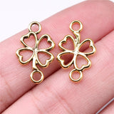 WYSIWYG 20pcs 20x12mm 3 Colors Clover Charms Connector Lucky Clover Charm Connector 4 Leaf Clover Charm Connector