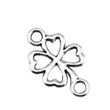 WYSIWYG 20pcs 20x12mm 3 Colors Clover Charms Connector Lucky Clover Charm Connector 4 Leaf Clover Charm Connector