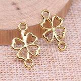 WYSIWYG 20pcs 20x12mm 3 Colors Clover Charms Connector Lucky Clover Charm Connector 4 Leaf Clover Charm Connector