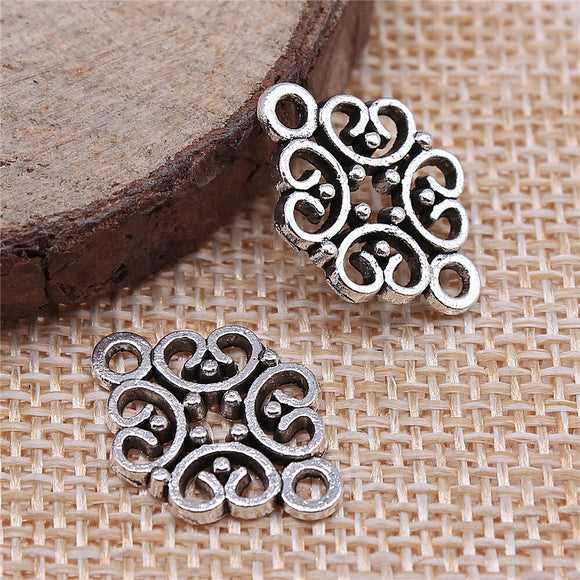 WYSIWYG 20pcs 20x13mm Antique Silver Color Flower Style Connector Handmade Charms Pendant DIY For Bracelet Necklace