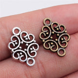 WYSIWYG 20pcs 20x13mm Antique Silver Color Flower Style Connector Handmade Charms Pendant DIY For Bracelet Necklace