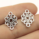 WYSIWYG 20pcs 20x13mm Antique Silver Color Flower Style Connector Handmade Charms Pendant DIY For Bracelet Necklace