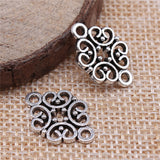 WYSIWYG 20pcs 20x13mm Antique Silver Color Flower Style Connector Handmade Charms Pendant DIY For Bracelet Necklace