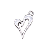 WYSIWYG 20pcs 20x13mm Hollow Heart Charms For DIY Jewelry Making Antique Silver Color Zinc Alloy Charms Jewelry Findings EF3802