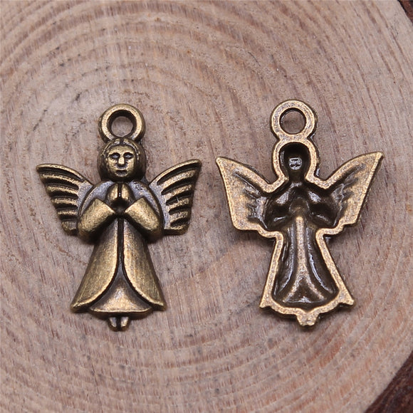 WYSIWYG 20pcs 20x14mm Antique Bronze Color Angel Charms Pendant For Jewelry Making DIY Jewelry Findings