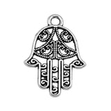 WYSIWYG 20pcs 20x15mm Pendant Hamsa Hand Hamsa Hand Charm Pendants For Jewelry Making 2 Colors Hamsa Hand Pendants