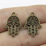 WYSIWYG 20pcs 20x15mm Pendant Hamsa Hand Hamsa Hand Charm Pendants For Jewelry Making 2 Colors Hamsa Hand Pendants