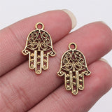 WYSIWYG 20pcs 20x15mm Pendant Hamsa Hand Hamsa Hand Charm Pendants For Jewelry Making 2 Colors Hamsa Hand Pendants