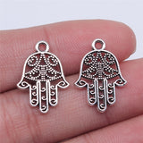 WYSIWYG 20pcs 20x15mm Pendant Hamsa Hand Hamsa Hand Charm Pendants For Jewelry Making 2 Colors Hamsa Hand Pendants