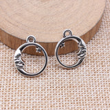 20pcs 20x16mm Antique Silver Color Moon Star Charms For Jewelry Making EF4015