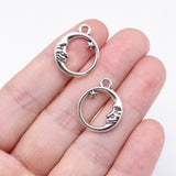 20pcs 20x16mm Antique Silver Color Moon Star Charms For Jewelry Making EF4015