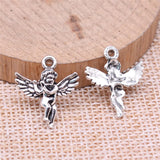 WYSIWYG 20pcs 20x17mm Angel Charms For Jewelry Making Antique Silver Plated Antique Bronze Color Jewelry Findings