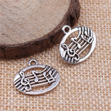 WYSIWYG 20pcs 20x17mm Pendant Musical Notes Charm Pendants For Jewelry Making 2 Colors Musical Notes Pendants