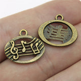 WYSIWYG 20pcs 20x17mm Pendant Musical Notes Charm Pendants For Jewelry Making 2 Colors Musical Notes Pendants