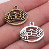 WYSIWYG 20pcs 20x17mm Pendant Musical Notes Charm Pendants For Jewelry Making 2 Colors Musical Notes Pendants
