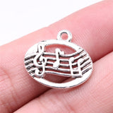 WYSIWYG 20pcs 20x17mm Pendant Musical Notes Charm Pendants For Jewelry Making 2 Colors Musical Notes Pendants