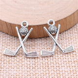 WYSIWYG 20pcs 20x18mm Charms Golf Charms For Jewelry Making DIY Jewelry Findings Antique Silver Color Alloy Charms Pendant