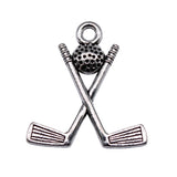 WYSIWYG 20pcs 20x18mm Charms Golf Charms For Jewelry Making DIY Jewelry Findings Antique Silver Color Alloy Charms Pendant