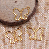 WYSIWYG 20pcs 20x19mm Gold Color Hollow Butterfly Charms Jewelry Accessories For Jewelry Making