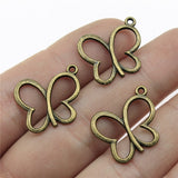 WYSIWYG 20pcs 20x19mm Gold Color Hollow Butterfly Charms Jewelry Accessories For Jewelry Making
