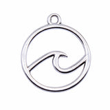 WYSIWYG 20pcs 20x20mm Antique Silver Color KC Gold Color Waves Charms Pendant For Jewelry Making DIY Jewelry Findings