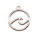 WYSIWYG 20pcs 20x20mm Antique Silver Color KC Gold Color Waves Charms Pendant For Jewelry Making DIY Jewelry Findings