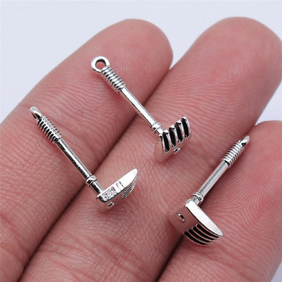 WYSIWYG 20pcs 20x8mm Rake Pendant Charms Antique Silver Color For Jewelry Making Zinc Alloy Jewelry Findings