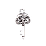 WYSIWYG 20pcs 21x10mm Owl Key Charms For Jewelry Making Jewelry Accessories Antique Silver Plated Antique Bronze Plated