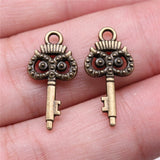 WYSIWYG 20pcs 21x10mm Owl Key Charms For Jewelry Making Jewelry Accessories Antique Silver Plated Antique Bronze Plated