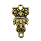 WYSIWYG 20pcs 21x11mm Antique Bronze Owl Connector Pendant Owl Connector Charm Pendant Owl Pendants Connector