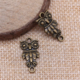 WYSIWYG 20pcs 21x11mm Antique Bronze Owl Connector Pendant Owl Connector Charm Pendant Owl Pendants Connector