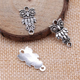 WYSIWYG 20pcs 21x11mm Antique Bronze Owl Connector Pendant Owl Connector Charm Pendant Owl Pendants Connector