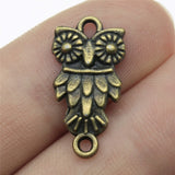 WYSIWYG 20pcs 21x11mm Antique Bronze Owl Connector Pendant Owl Connector Charm Pendant Owl Pendants Connector