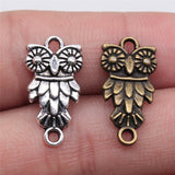 WYSIWYG 20pcs 21x11mm Antique Bronze Owl Connector Pendant Owl Connector Charm Pendant Owl Pendants Connector
