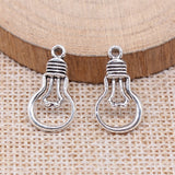 WYSIWYG 20pcs 21x12mm Antique Silver Color Light Bulb Charms For Jewelry Making