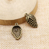 WYSIWYG 20pcs 21x12mm Grape Charms Pendants For Jewelry Making Antique Silver Plated Antique Bronze Color Jewelry Findings