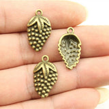 WYSIWYG 20pcs 21x12mm Grape Charms Pendants For Jewelry Making Antique Silver Plated Antique Bronze Color Jewelry Findings