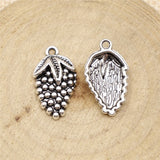 WYSIWYG 20pcs 21x12mm Grape Charms Pendants For Jewelry Making Antique Silver Plated Antique Bronze Color Jewelry Findings