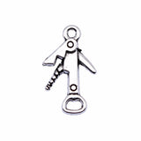 WYSIWYG 20pcs 21x13mm Bottle Opener Pendant Charms Antique Silver Color For Jewelry Making Zinc Alloy Jewelry Findings
