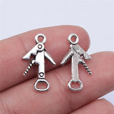 WYSIWYG 20pcs 21x13mm Bottle Opener Pendant Charms Antique Silver Color For Jewelry Making Zinc Alloy Jewelry Findings