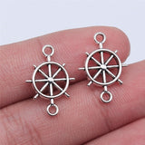 WYSIWYG 20pcs 21x15mm Antique Silver Color Rudder Connector Charms For Jewelry Making DIY Jewelry Findings