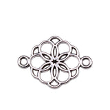 WYSIWYG 20pcs 21x15mm Charms Flower Of Life Connector Charms For Jewelry Making DIY Antique Silver Color EF3707