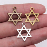 WYSIWYG 20pcs 21x16mm 3 Colors Star Of David Charms Pendants Star Charms Pendant