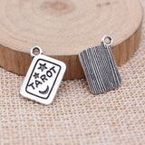 WYSIWYG 20pcs 21x18mm Antique Silver Color Tarot Card Charms For Jewelry Making