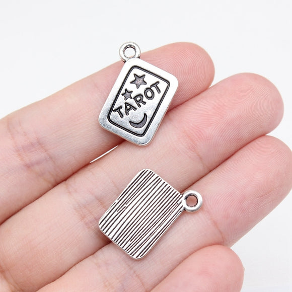 WYSIWYG 20pcs 21x18mm Antique Silver Color Tarot Card Charms For Jewelry Making