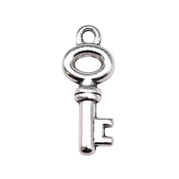 WYSIWYG 20pcs 21x8mm Antique Silver Color Key Charms Pendant For Jewelry Making