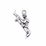 WYSIWYG 20pcs 22x10mm Antique Silver Color Martial Arts Athlete Charms Pendant For Jewelry Making DIY Jewelry Findings