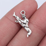 WYSIWYG 20pcs 22x10mm Antique Silver Color Martial Arts Athlete Charms Pendant For Jewelry Making DIY Jewelry Findings