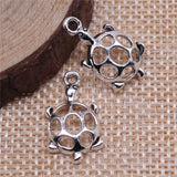 WYSIWYG 20pcs 22x12mm Antique Bronze Antique Silver Color Hollow Turtle Charms Pendant For Jewelry Making DIY Jewelry Findings
