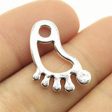 WYSIWYG 20pcs 22x14mm Foot Charms Antique Silver Color Pendant Charms For Jewelry Making Jewelry Accessories